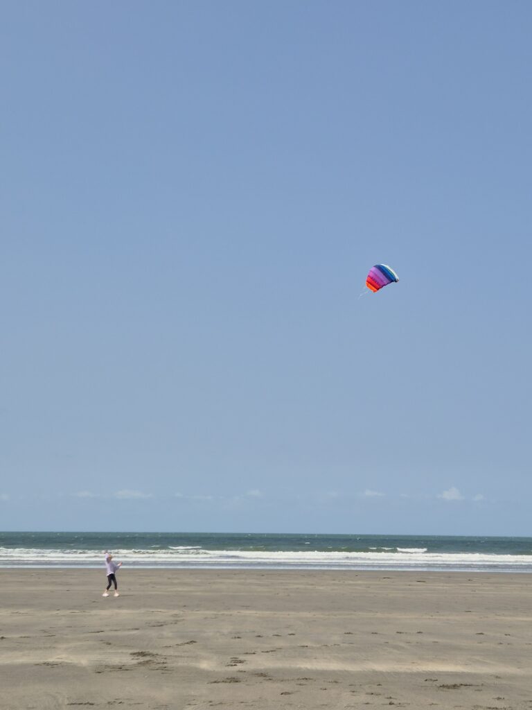B flying a kite
