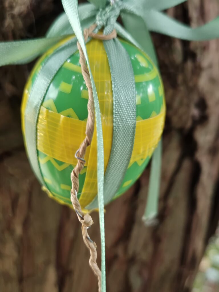 Green and yellow easter egg for hunt